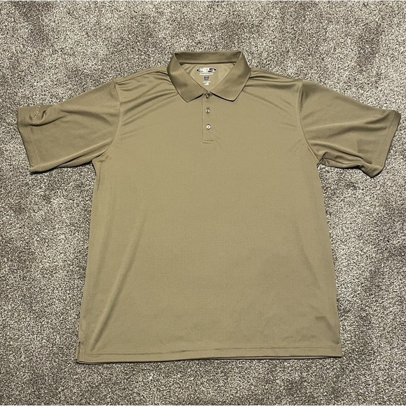 Pebble Beach Other - Pebble Beach Performance Golf Polo Men's XXL Tan Micro Grid Stitch Stretch